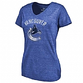 Women's Vancouver Canucks Distressed Team Primary Logo Tri Blend T-Shirt Blue FengYun,baseball caps,new era cap wholesale,wholesale hats